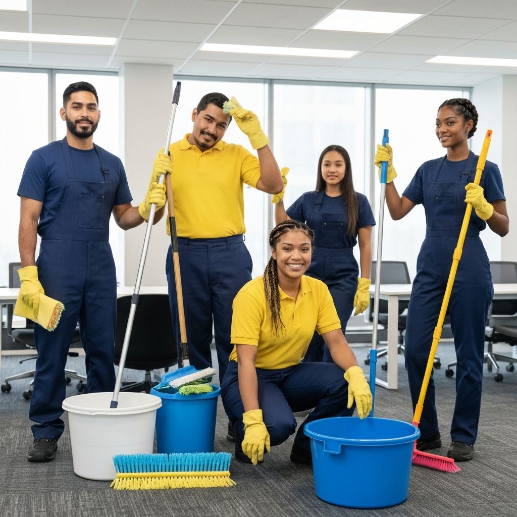 Premium Cleaning Services janitorial team in New Jersey corporate office